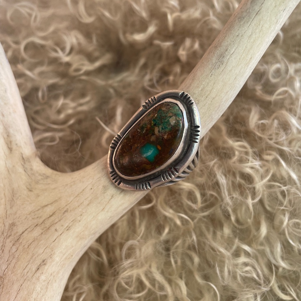 Vintage Native American Royston Turquoise silver ring